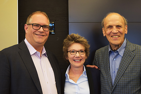 Dean David Figlio (l), Mary Daly, Ray Loeschner