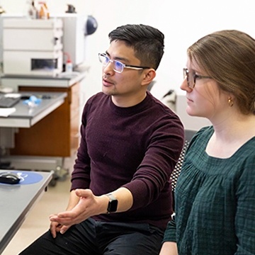 Two students in a lab