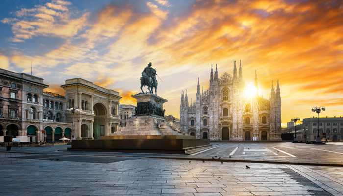 Sunset in Milan photo