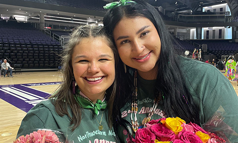 Alivia Britton and Mel McDaniel of the School of Communication are the 2024 co-chairs for Northwestern’s third annual student-run Pow Wow.
